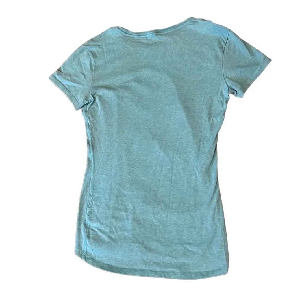 Nike Drifit Running Women’s Small Heathered Turquoise RUN Ladies Fit Tee Shirt